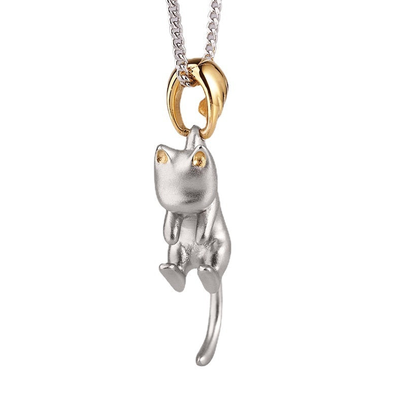 Hanging Cat Necklace - Cat necklace