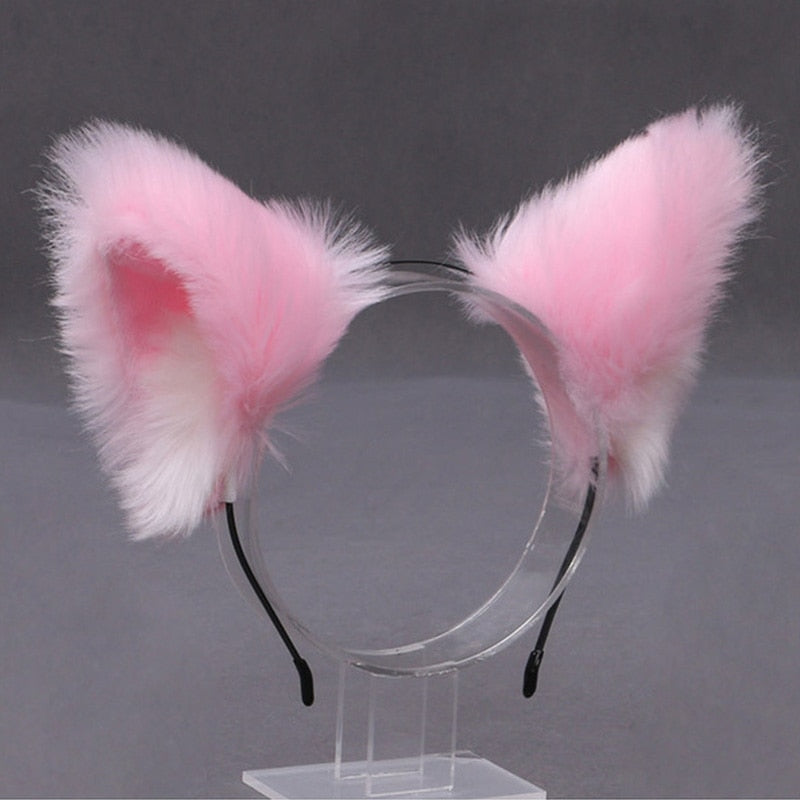 Headband with Cat Ears - C - Headband with Cat Ears
