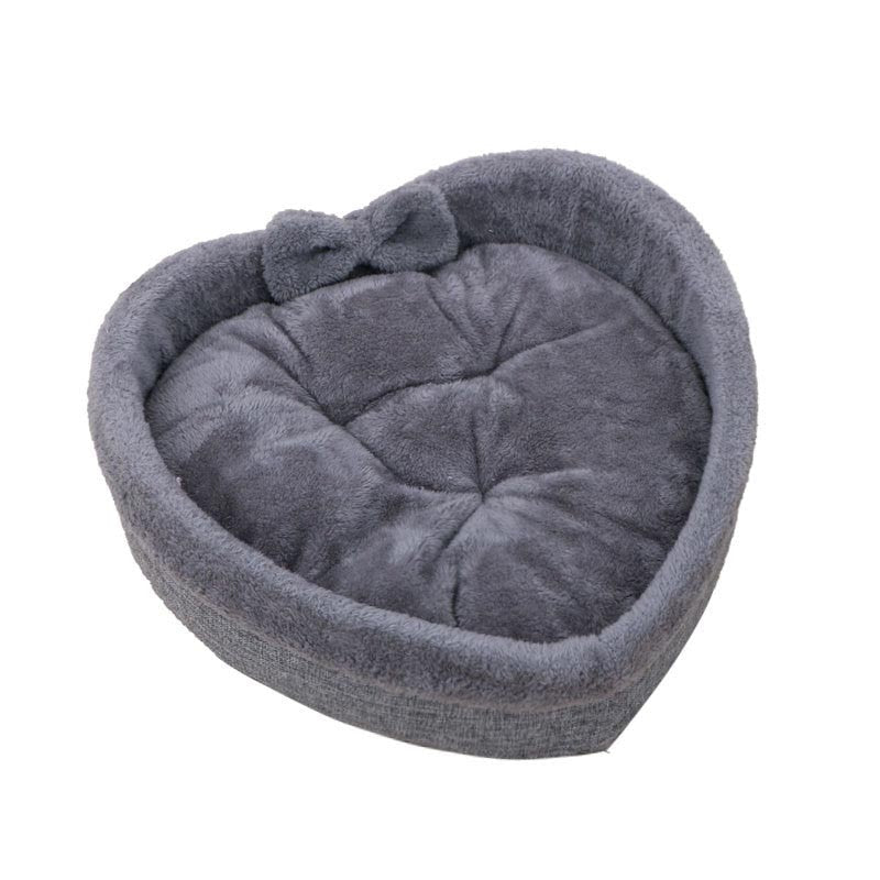 Heart Shaped Cat Bed - Gray / M / China