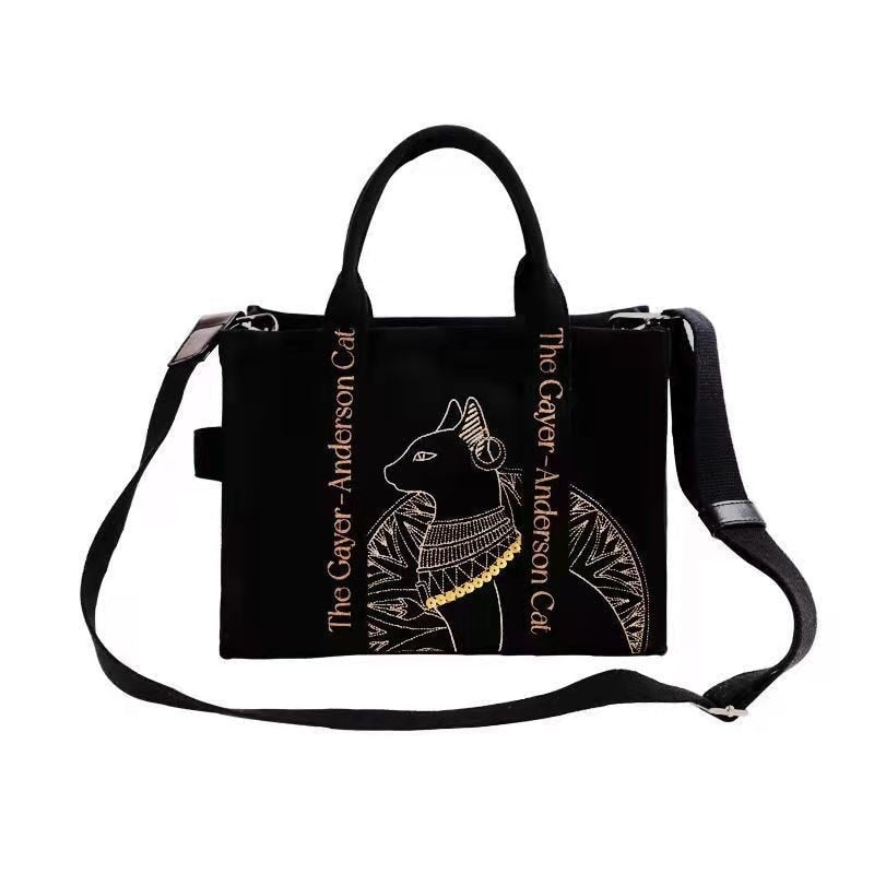 Hippie Cat Handbag - Black - Cat Handbag