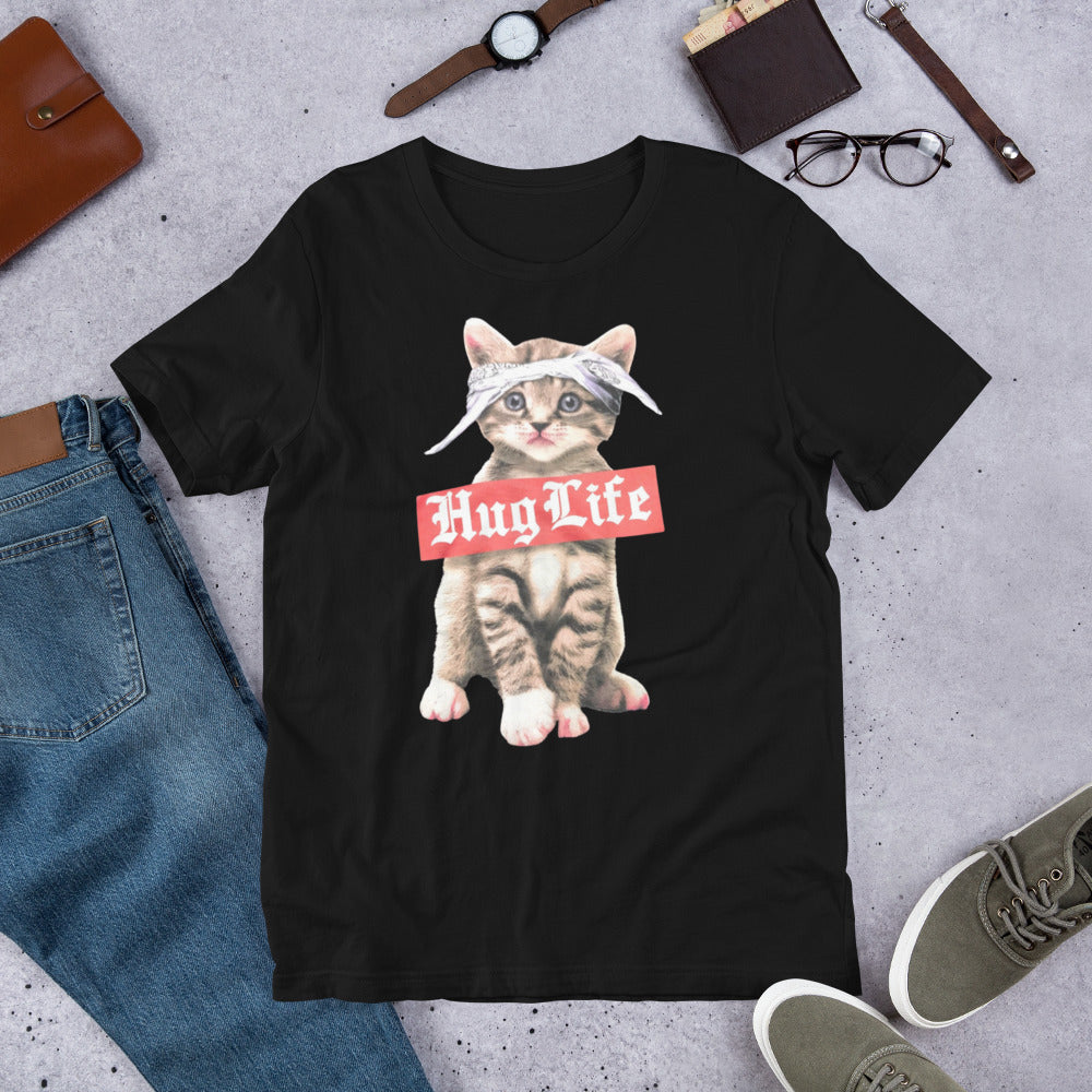 Hug Life cat shirt - Black / XS