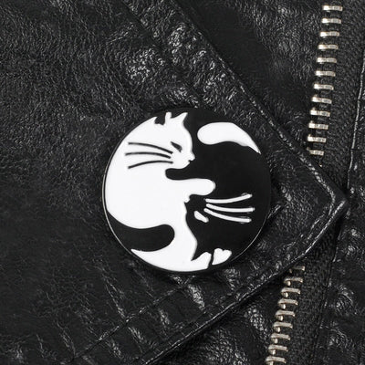 Hugging Yin Yang Cat Pin