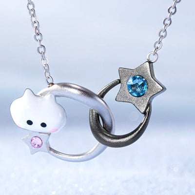 Interlocking Cat Necklace - Cat necklace