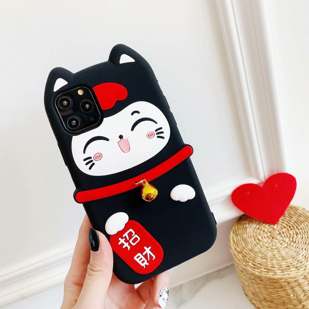 iPhone 3D Cat Phone Case - For iPhone 11 / Black - Cat Phone