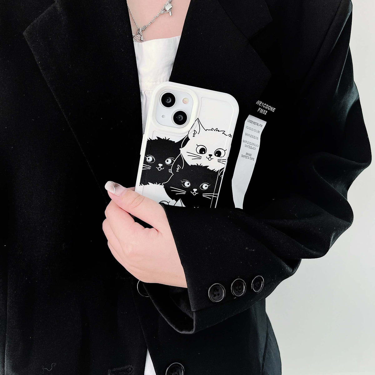 iPhone Black and White Phone Case - Cat Phone Case