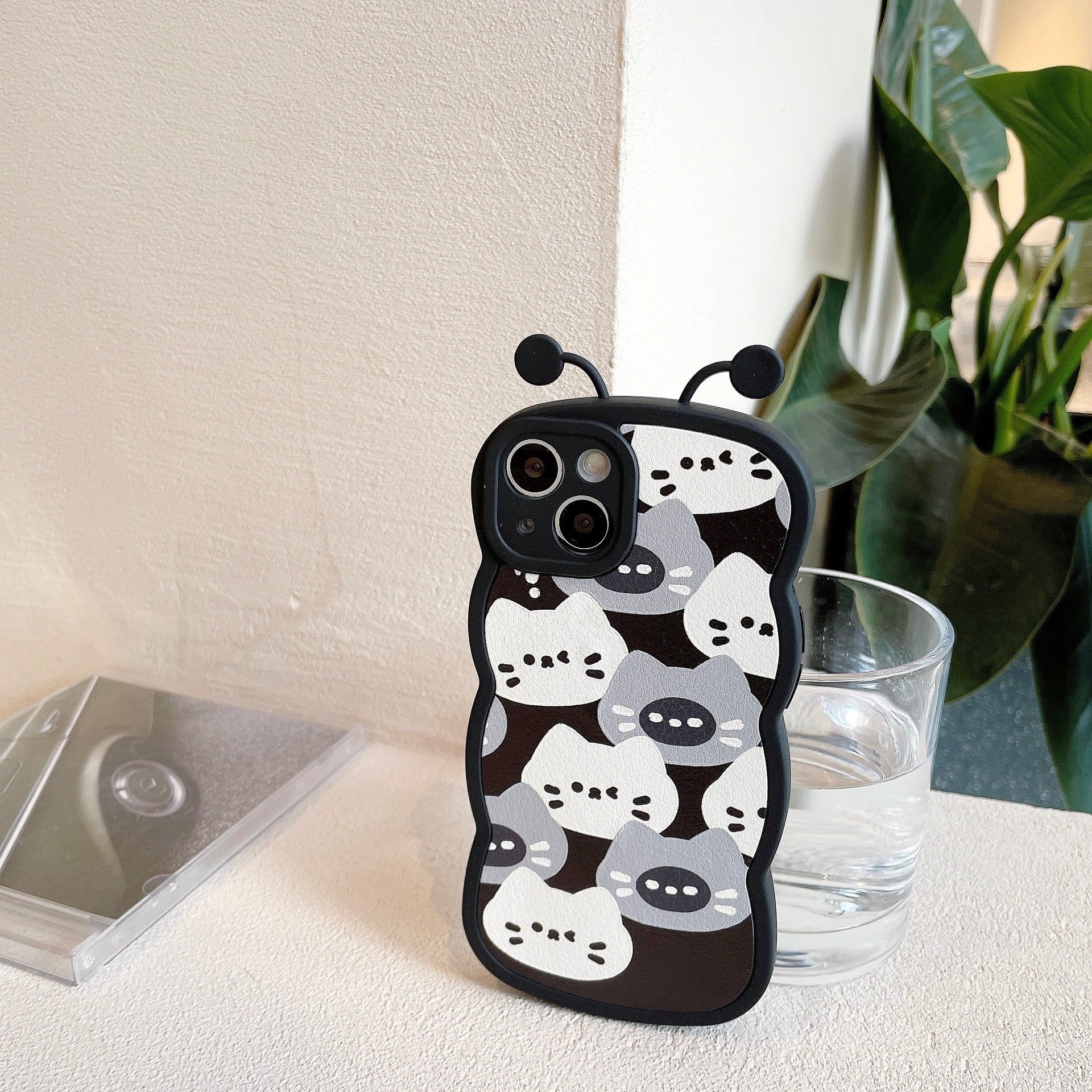 iPhone Butterfly Cat Phone Case - for iphone X / Black - Cat
