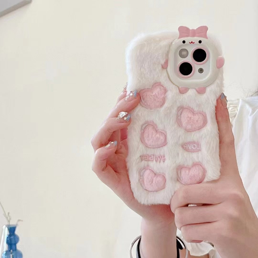 iPhone Fluffy Cat Phone Case - For iPhone 14or13 / White -