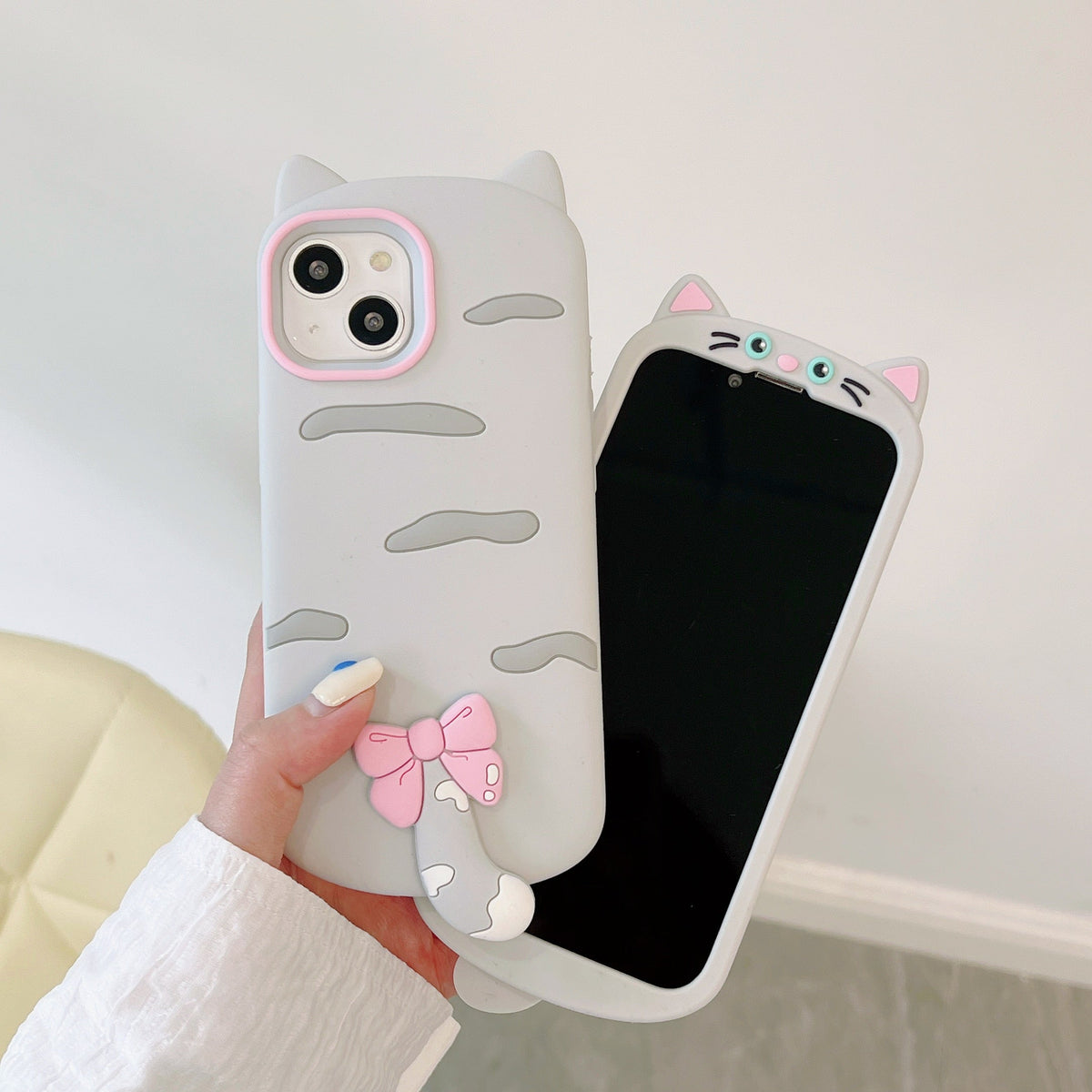 iPhone Grey Cat Phone Case - Cat Phone Case