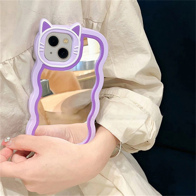 iPhone Kawaii Cat Stand Mirror Phone Case - Cat Phone Case