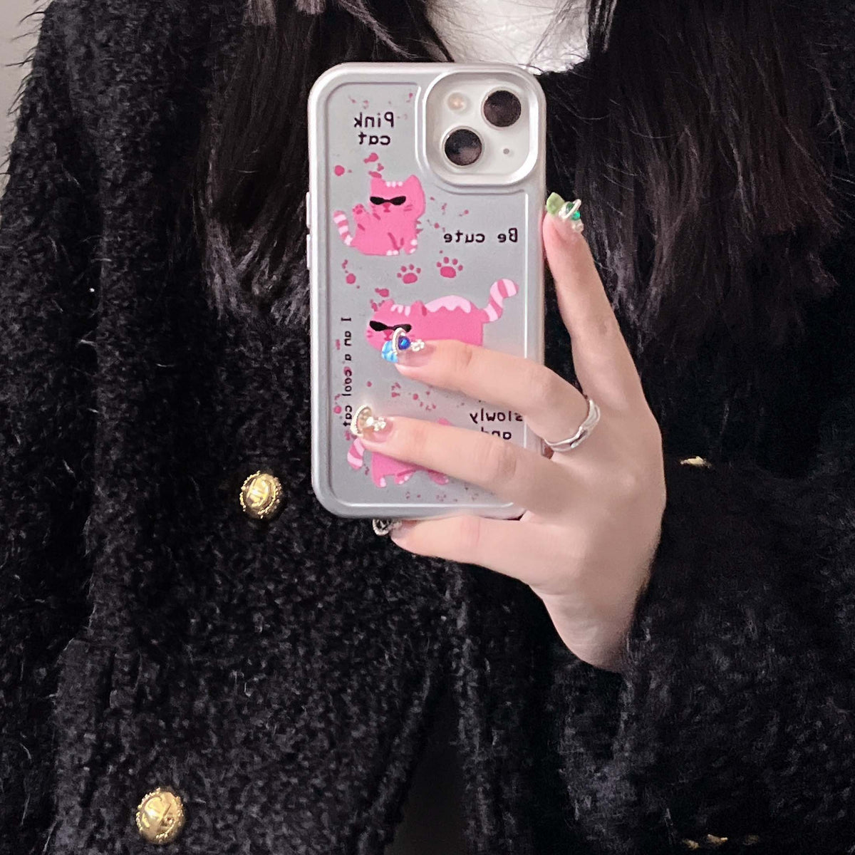 iPhone Pink Cat Phone Case - Cat Phone Case