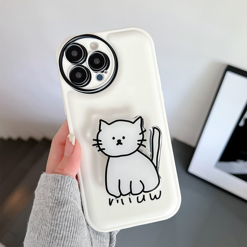 iPhone White Cat Phone Case - Cat Phone Case