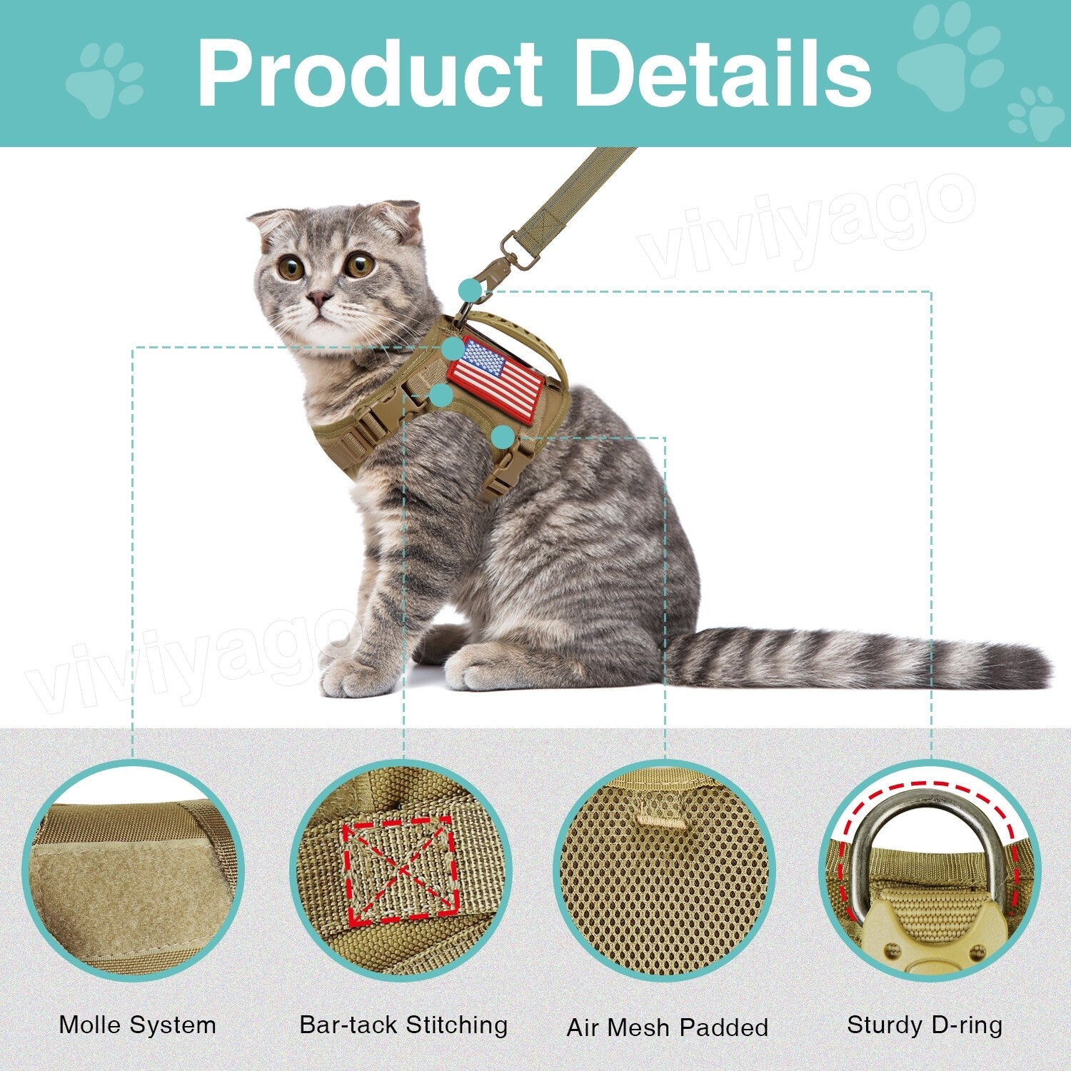 Jacket Harness for Cats - cat harness leash