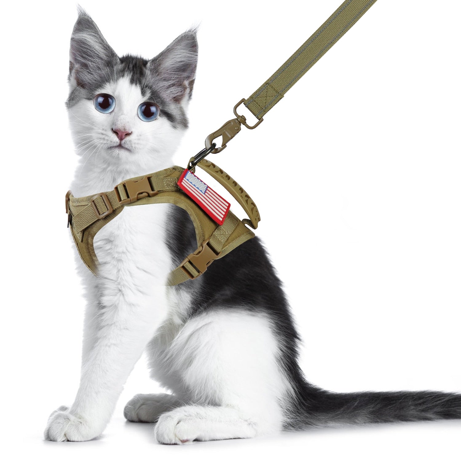 Jacket Harness for Cats - Khaki / L - cat harness leash