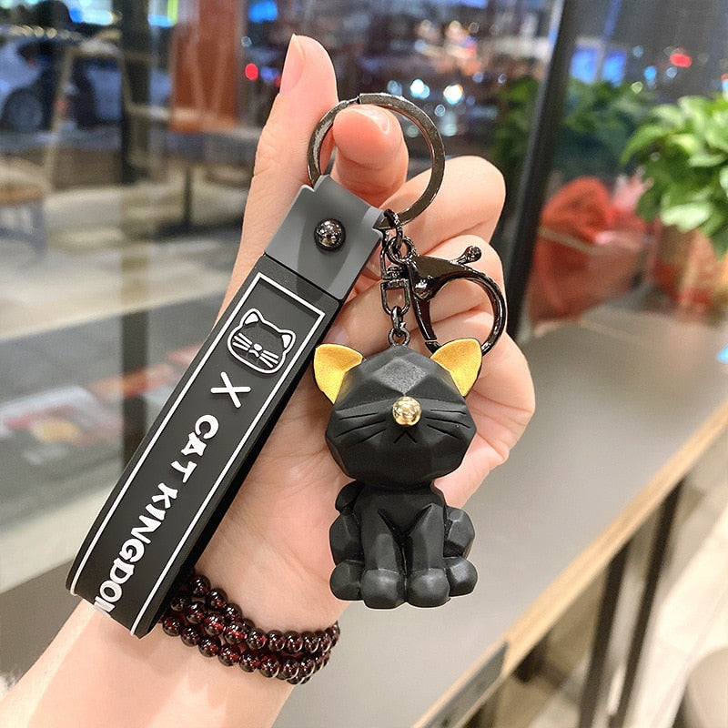 Jelly Cat Keychain - Black - Cat Keychains