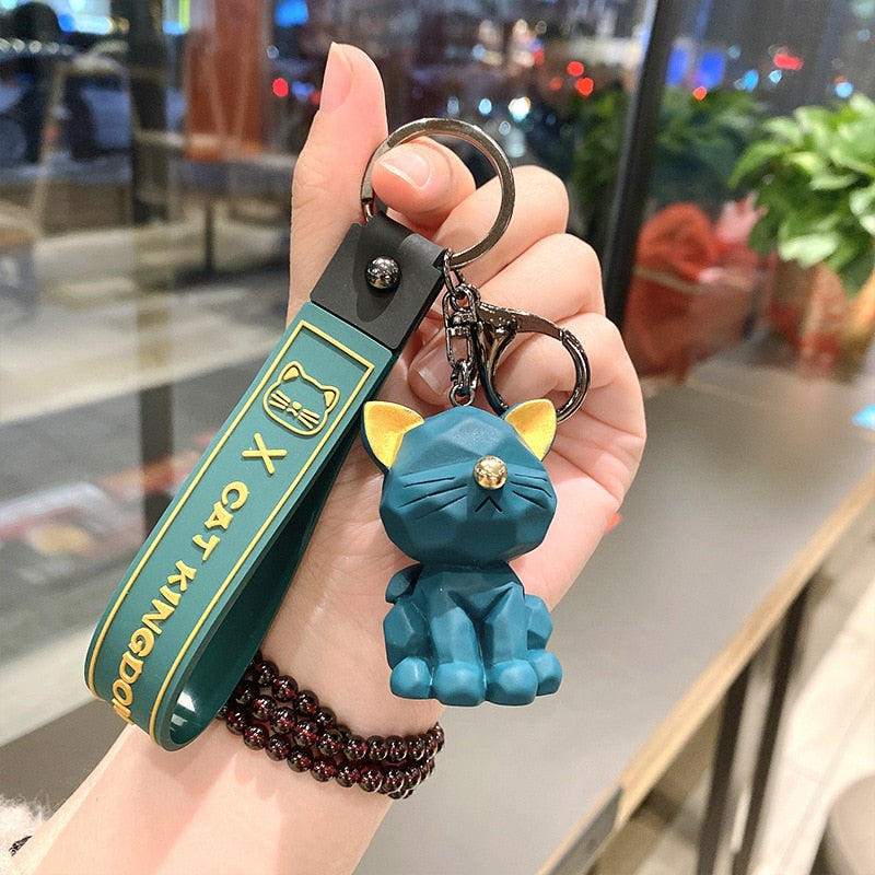Jelly Cat Keychain - Green - Cat Keychains