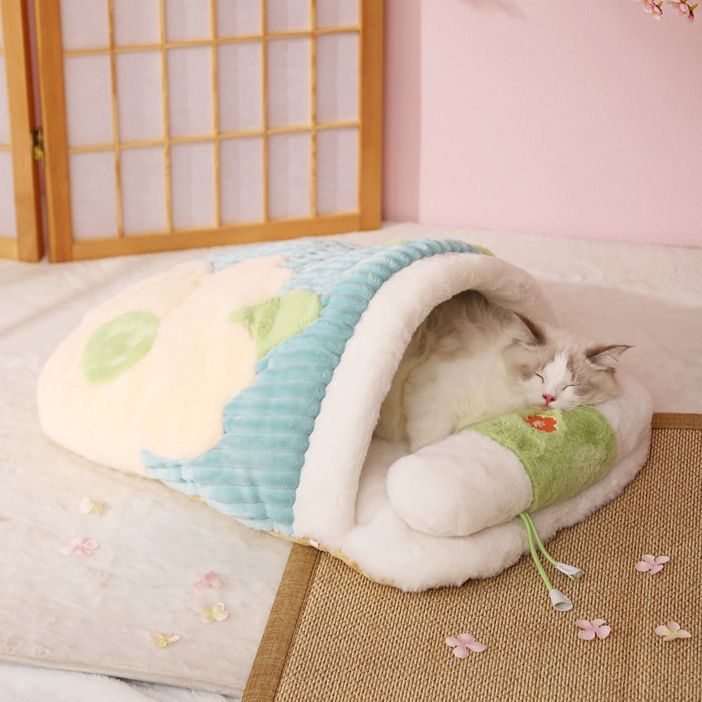 Kawaii Cat Bed - Blue