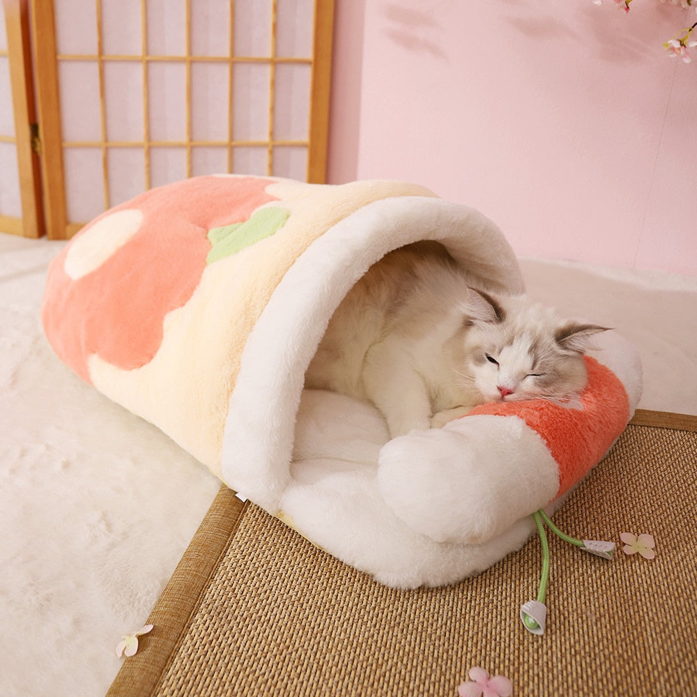 Kawaii Cat Bed - Pink