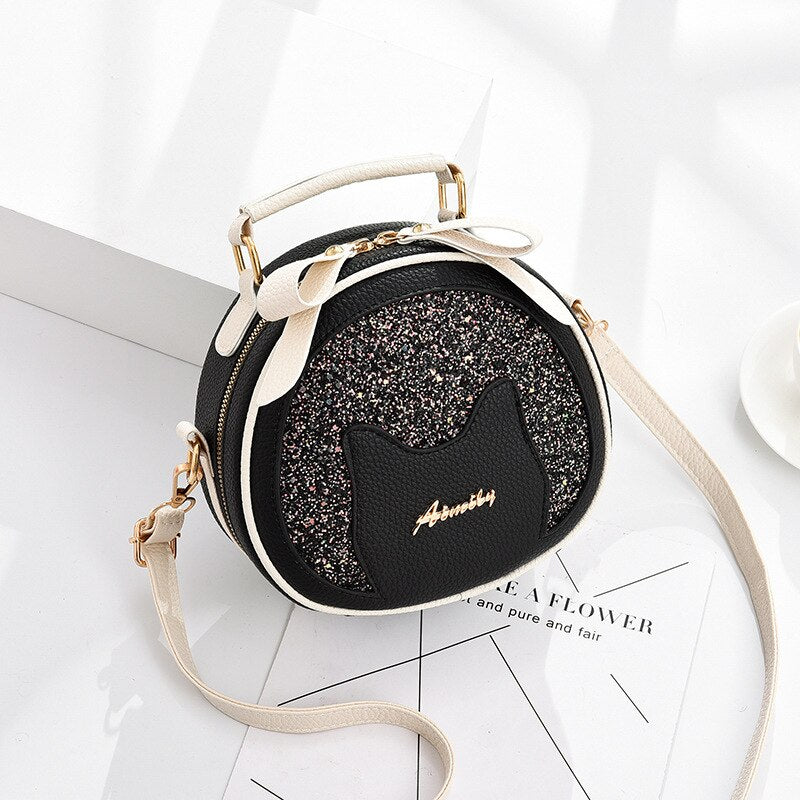 Kawaii Cat Handbag - Black White - Cat Handbag