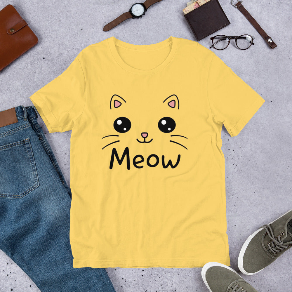 Kawaii cat shirt - Yellow / S