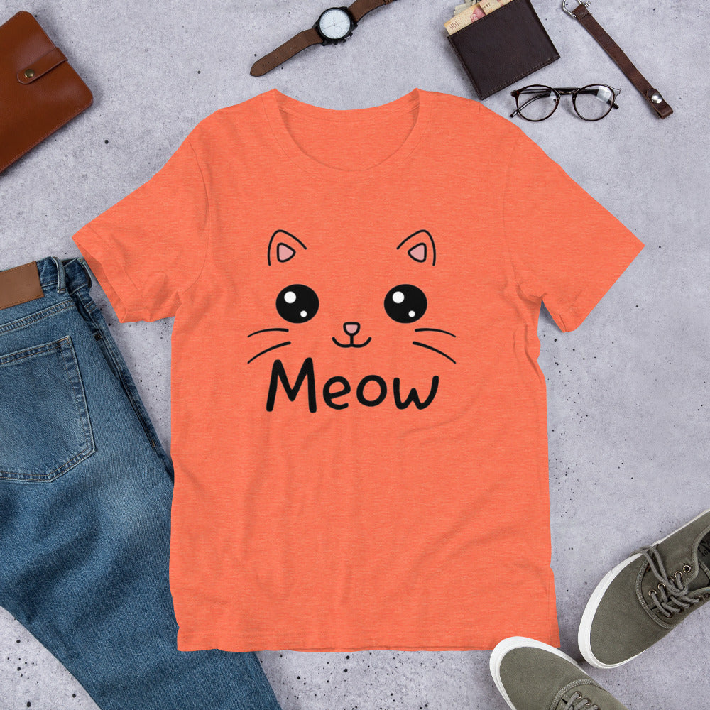 Kawaii cat shirt - Heather Orange / S