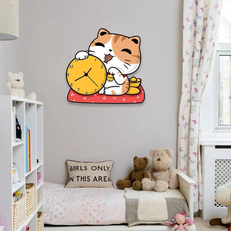 Kawaii Cat Wall Clock