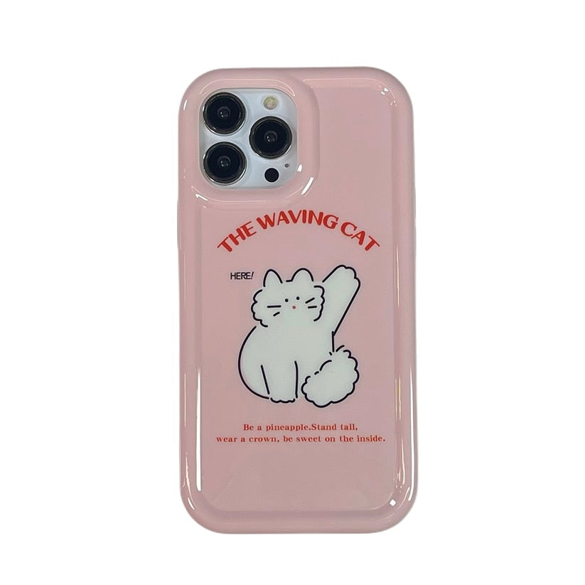 Kawaii Pink Cat iPhone Case - Cat Phone Case