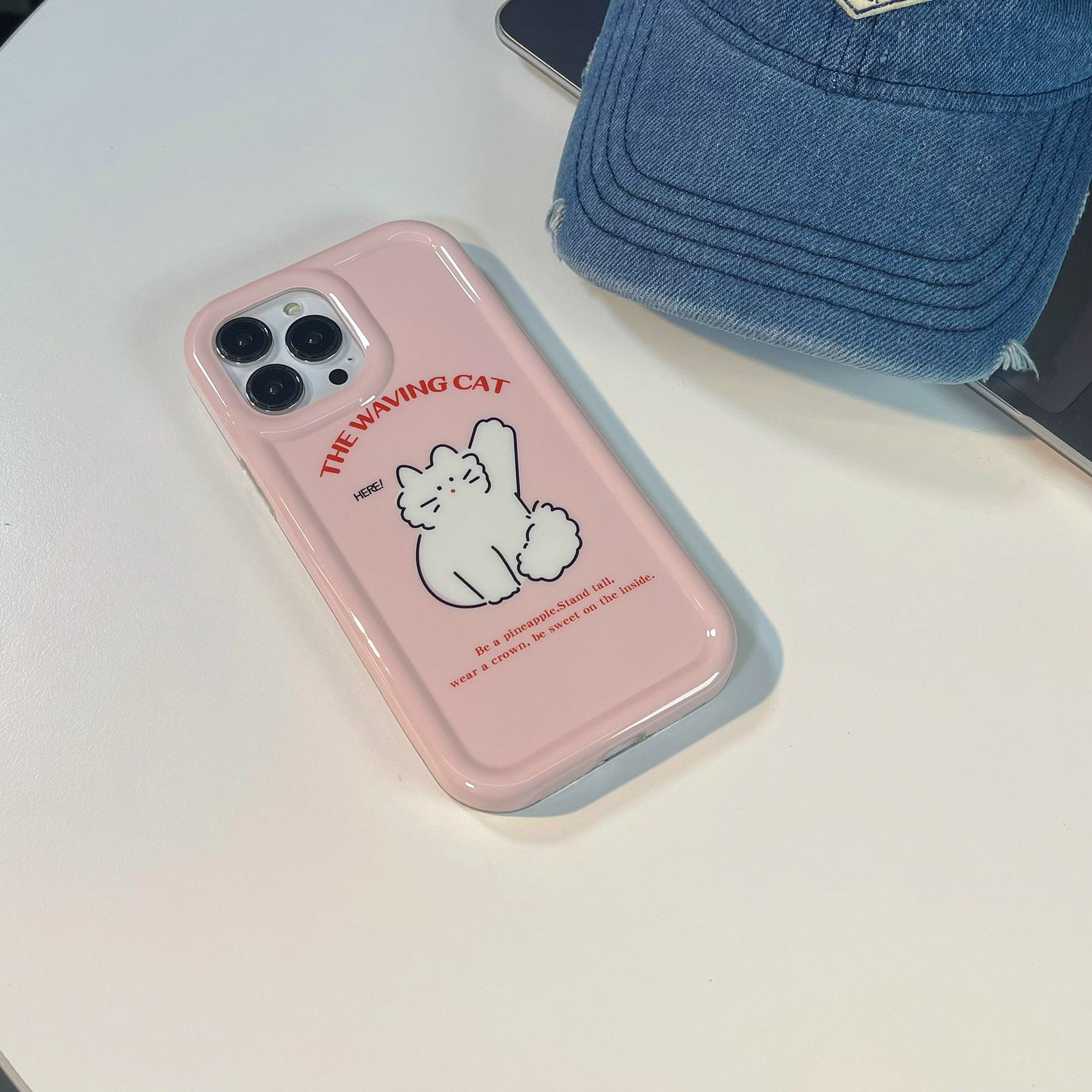 Kawaii Pink Cat iPhone Case - Cat Phone Case