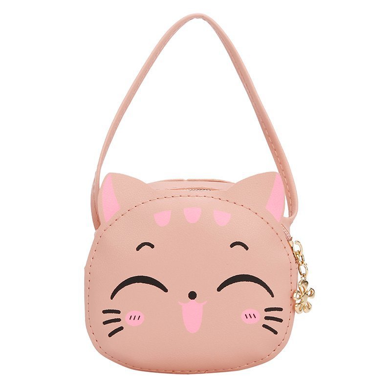 Venusco Cute Cat Face Look Premium Quality Soft Fur Baby Hand Purse with  Shoulder Belt