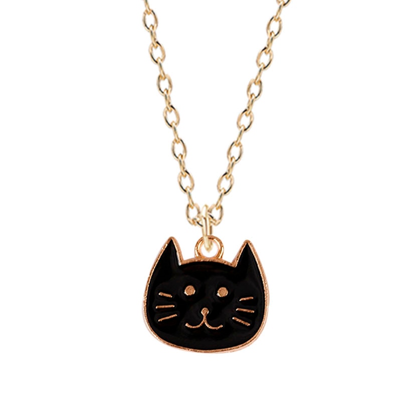 Kitty Cat Necklace - Black - Cat necklace