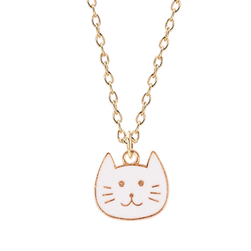 Kitty Cat Necklace - White - Cat necklace