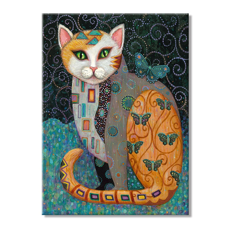Kitty Cat Posters - Abstract / 30x40cm round - Cat poster