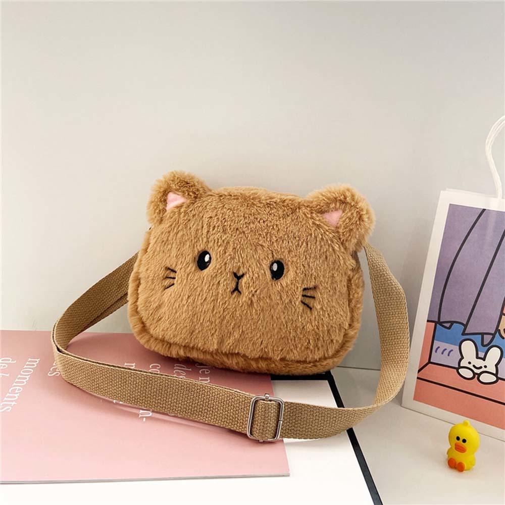 Kitty Crossbody Purse - Brown - Cat purse