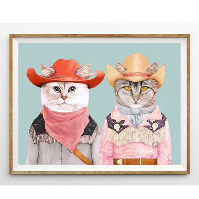 Letterman Cat Painting - 20x30cm no frame / Pink