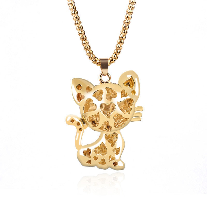 Long Cat Necklace - Cat necklace