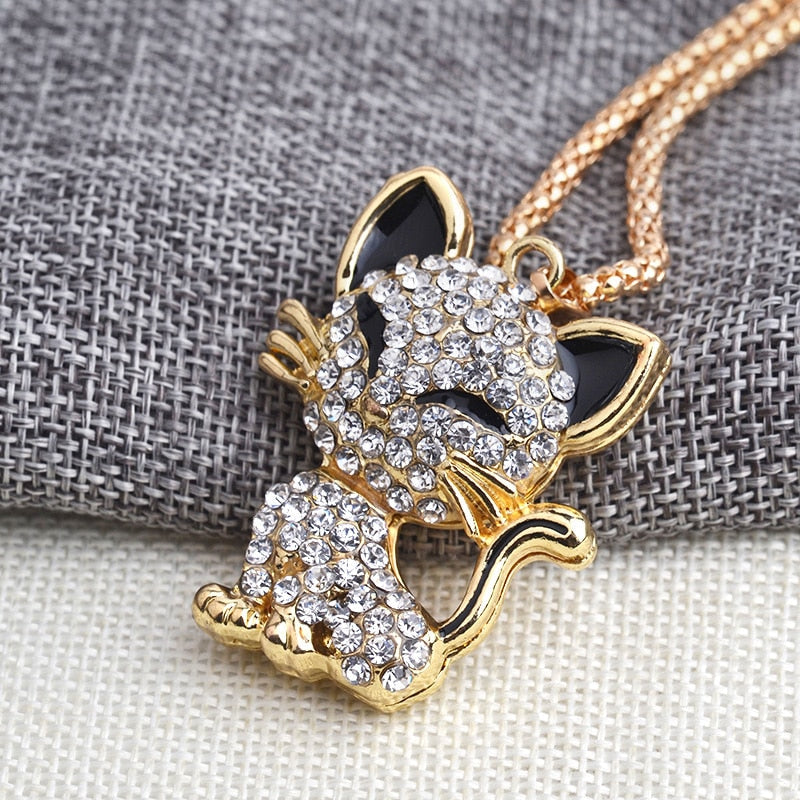 Long Cat Necklace - Cat necklace