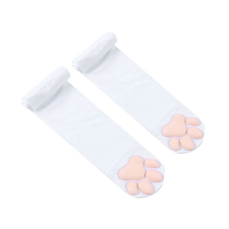 Long Cat Socks - White / One Size - Cat Socks
