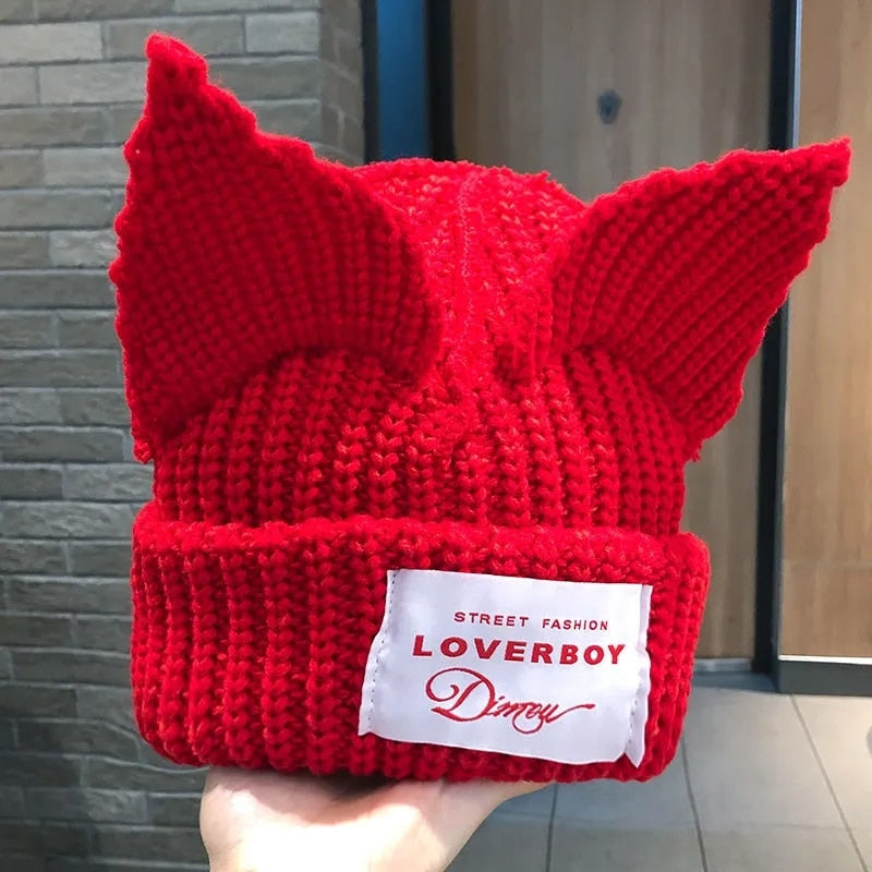 Loverboy cat Beanie - red / M 56-58cm - Cat beanie