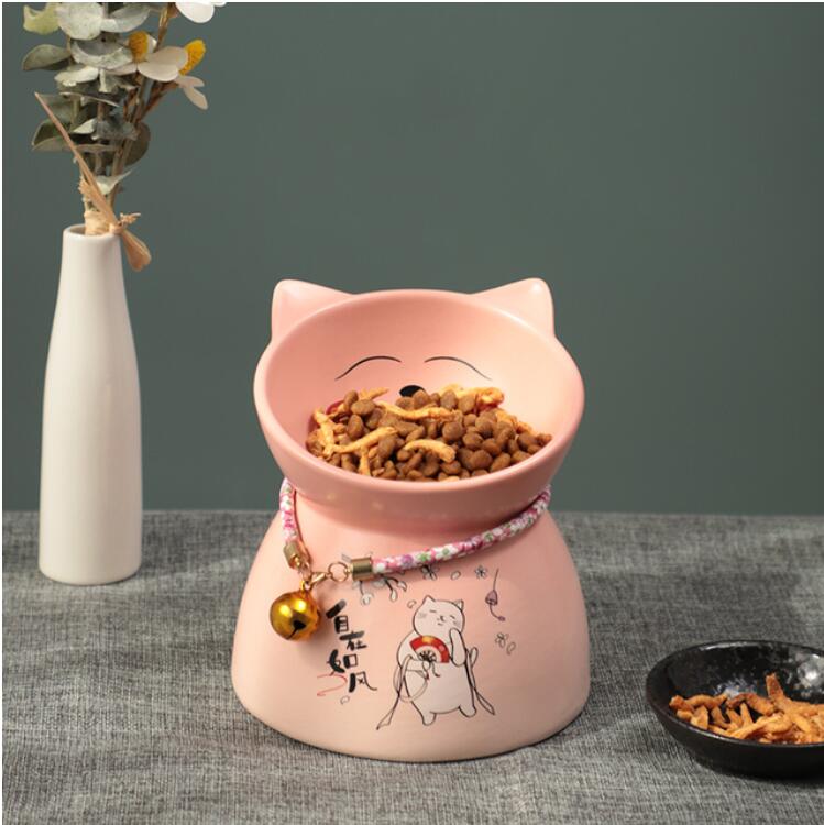 Lucky Cat Bowl - Pink - Cat Bowls