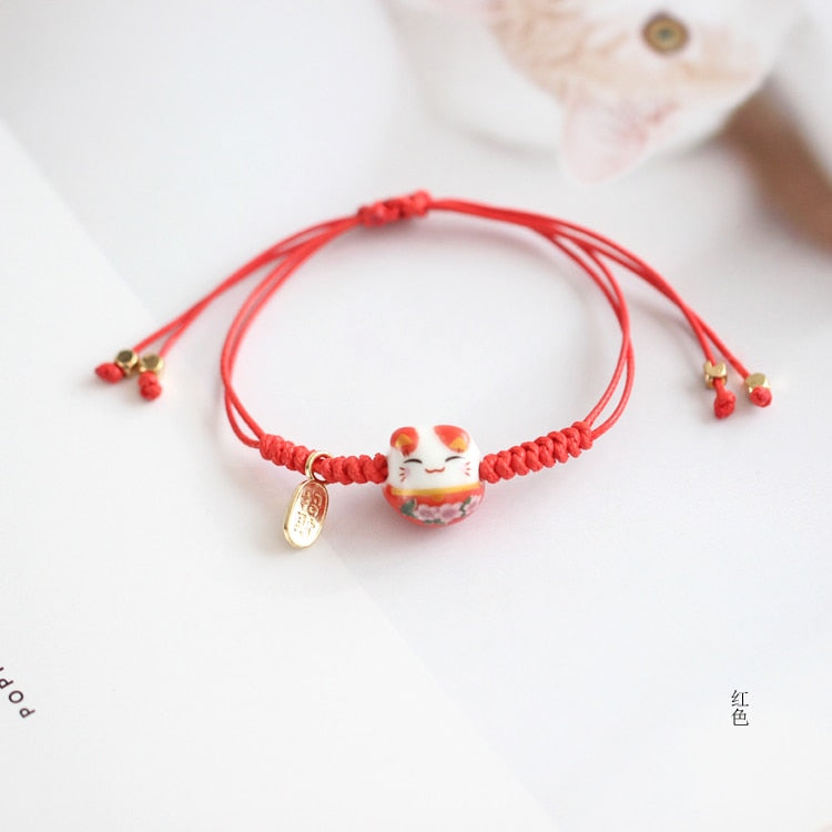Lucky Cat Bracelet - Orange - Cat bracelet