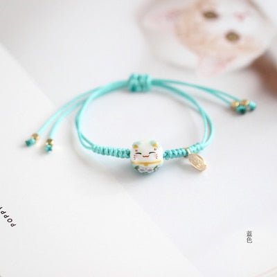 Lucky Cat Bracelet - Blue - Cat bracelet