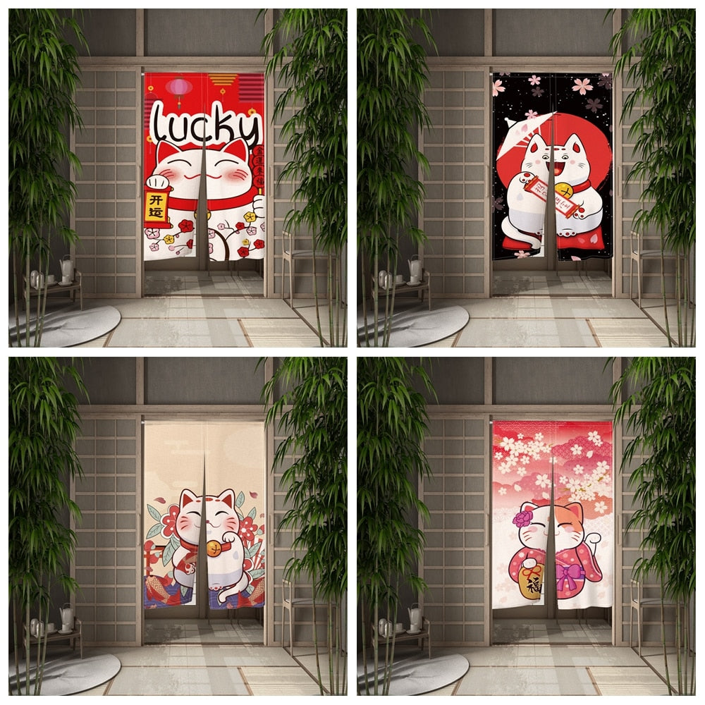 Lucky Cat Curtains - cat curtains