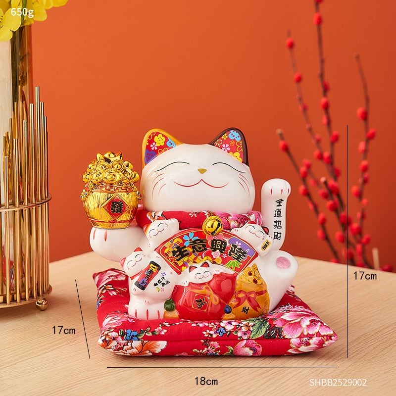 Lucky Cat Figurine - Height 17cm 6.7in