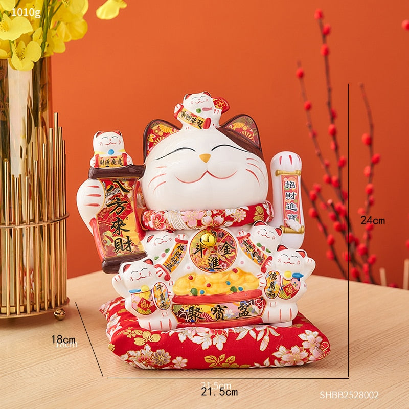 Lucky Cat Figurine - Height 24cm 9.4in