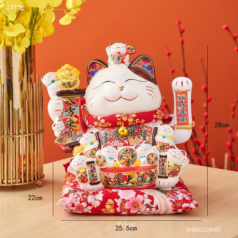 Lucky Cat Figurine - Height 28cm 11in