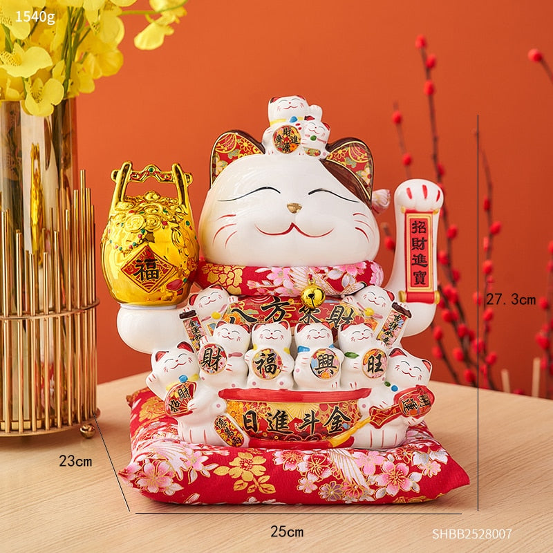 Lucky Cat Figurine - Height 27.3cm 10.7in