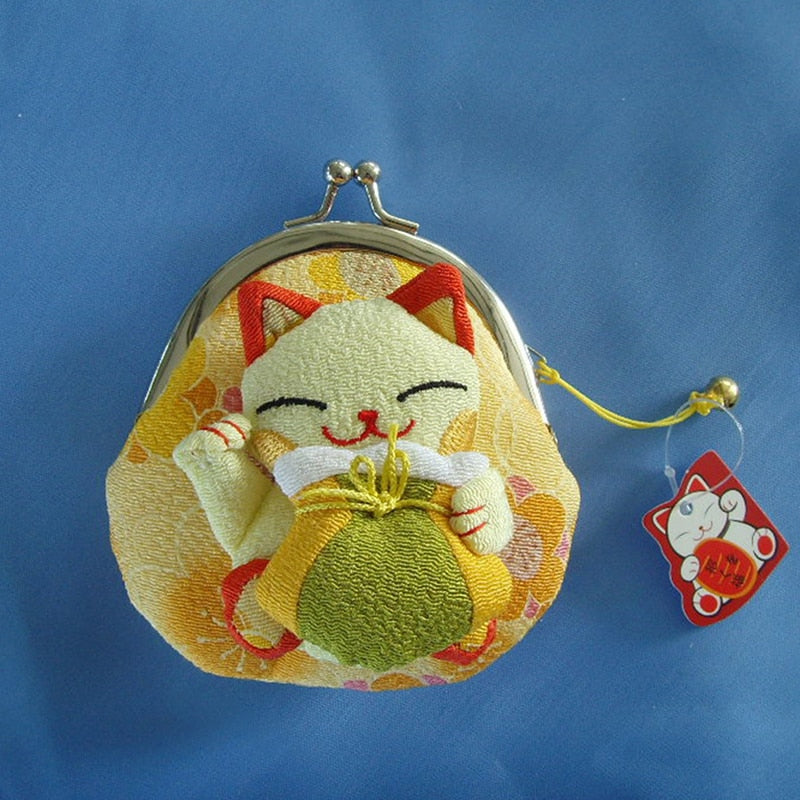 Lucky Cat Purse - Yellow - Cat purse