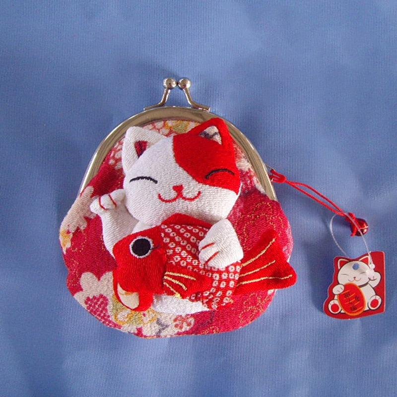 Lucky Cat Purse - Red - Cat purse