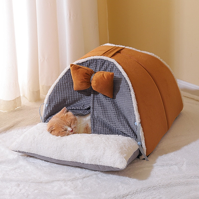 Luxurius Cat Bed - Brown / M