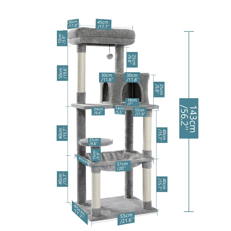 Luxury Cat Scratching Post - Grey - Cat scratching post