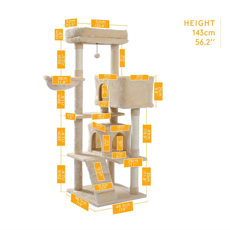 Luxury Cat Scratching Post - Beige - Cat scratching post